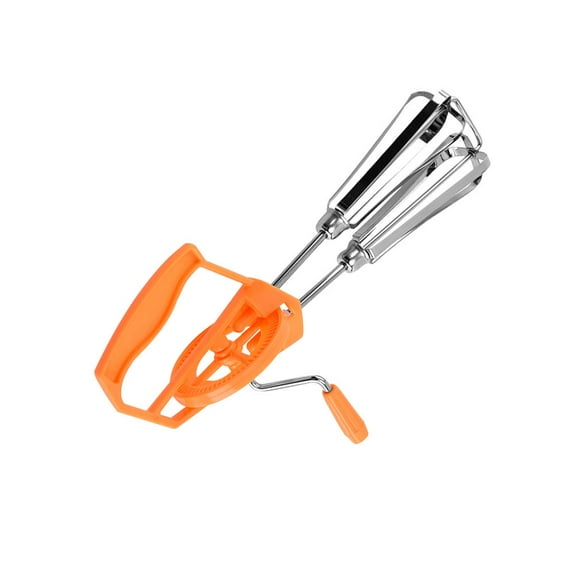 Raindrops Multifunction Stainless Steel Egg Hand Whisk Spiral Mixer Plastic Mixer Kitchen Gadget (Orange)