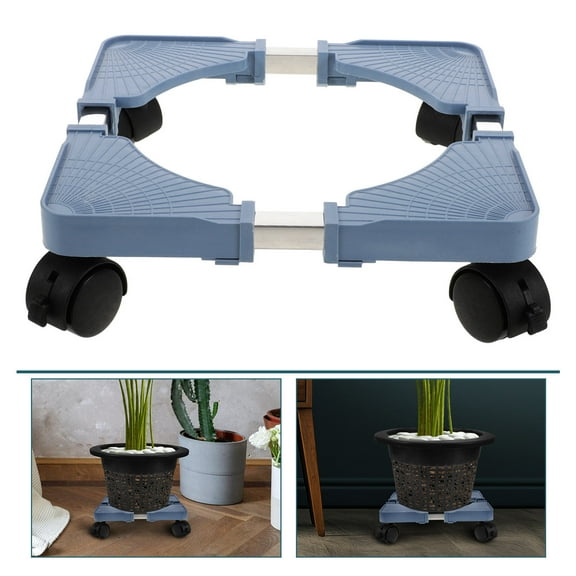 Raindrops Multifunctional Adjustable Stand with Lockable Wheels for Washing Machine Refrigerator Gas Cylinder Heavy Duty Mobile Base for Home Office