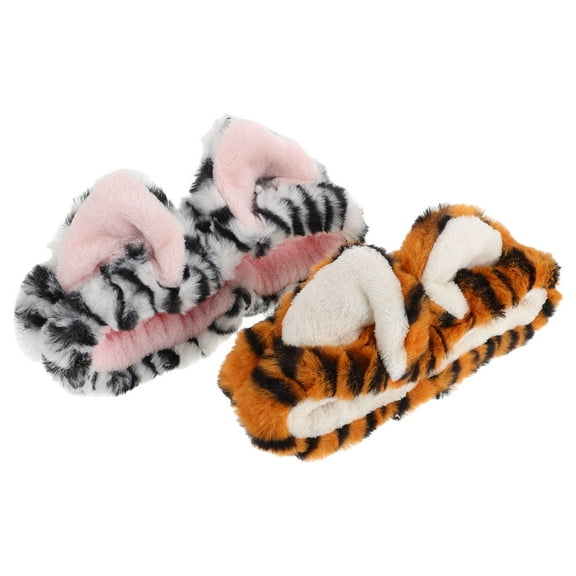 Raindrops 2Pcs Plush Animal Ears Makeup Headband Elastic Spa Hair Wrap for Face Washing