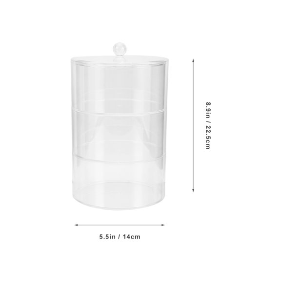 LABRIMP Clear Plastic Multi-Level Jewelry Storage Holder Acrylic Box with Lid and Stackable Design
