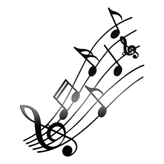 Raindrops  Musical Note Pendant Creative Wall Decor Rustic Retro Vintage Home Office Black