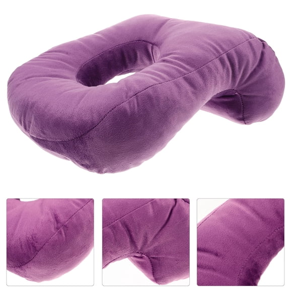 Raindrops Comfortable Violet Neck Pillow for Office and Sleeping with Hollow Breathable Structure