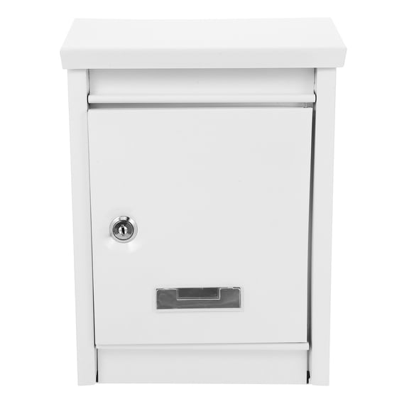 Raindrops White Apartment Mailbox with Newspaper Holder and Donation Slot, Secure Wall-Mounted Mailbox for Home and Office Use