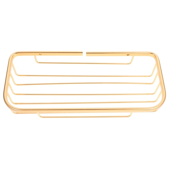 USHOBE Wall Mount Floating Shelf with Roll Paper Rack in Golden for Home Storage and Bathroom Use