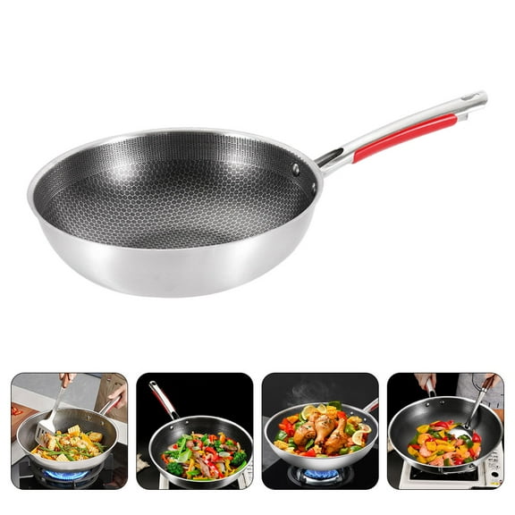 Raindrops Non Stick Skillet Flat Bottom Stainless Steel 1Pack
