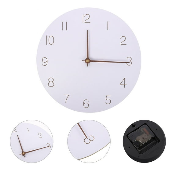 Raindrops Nordic Style Silent Wall Clock in White Wood for Home Decor Living Room Bedroom Kitchen Office 11 Inch