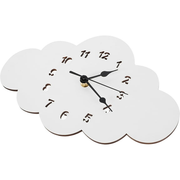 Raindrops Nursery Wall Clock Cloud 1Pack Silent Timekeeping for Kids White