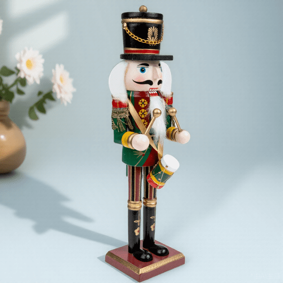 Raindrops Traditional Wooden Nutcracker Ornament Xmas Desktop Decoration Multipurpose