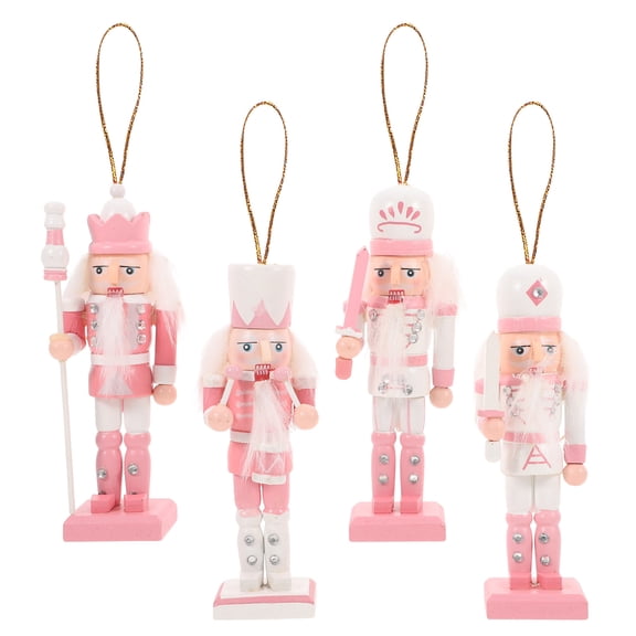 Raindrops 4-Piece Wooden Nutcracker Christmas Figurine Set Traditional Holiday Decoration