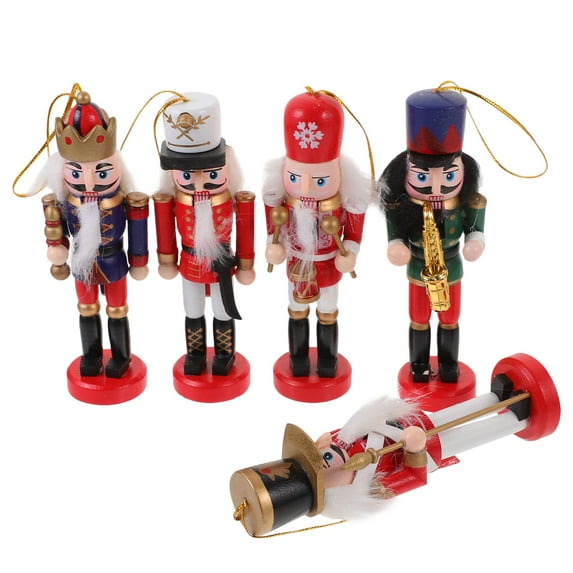 Raindrops Nutcracker Puppet Home Decoration Christmas Ornament 5Pcs 4.7In