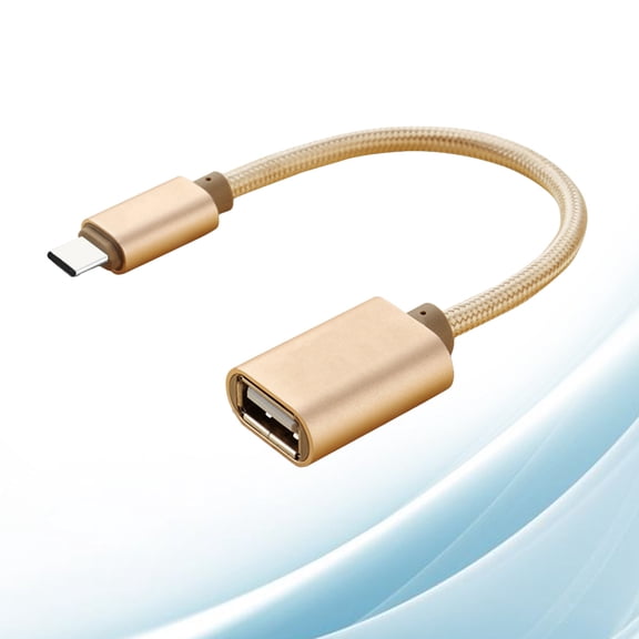 Raindrops OTG Cable Type-C To USB 2.0 1 Set Golden for Data Transfer and Connecting USB Devices
