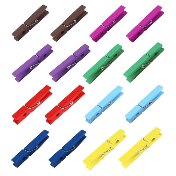 Raindrops Painted Clothespins Wooden Clothes Pegs Random Color 40Pcs