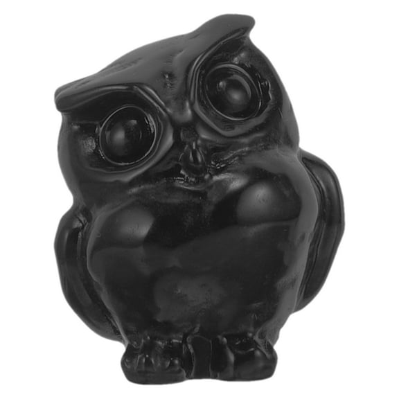 Raindrops Black Obsidian Owl Figurine for Decor Excellent Material and Craftsmanship Compact Size 3.5 inches