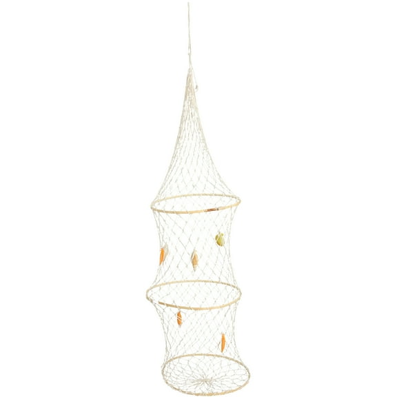 Raindrops Ocean Bathroom Decor Beach Wall Fish Nets Decoration Ornament Office