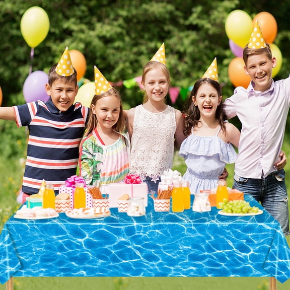 CRILSTYLEO Blue Pe Ocean Wave Tablecloth Waterproof for Home and Beach Parties