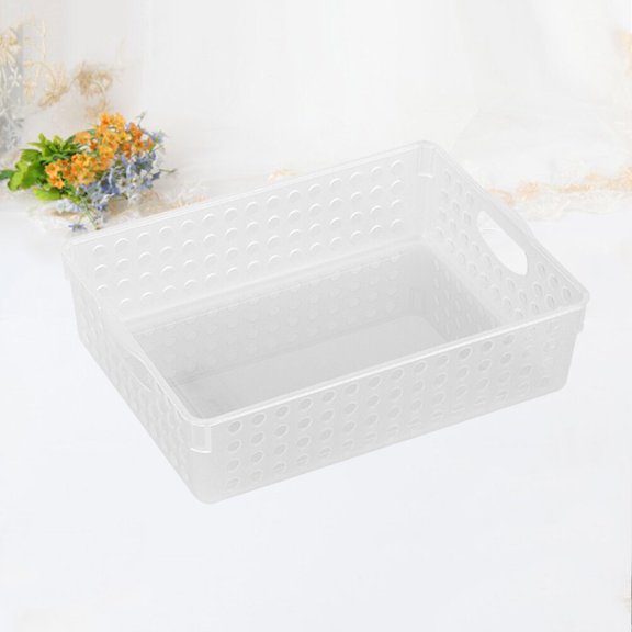 FOMIYES White Plastic Desktop File Holder with Hollow Design for Office Document and Paper Organization
