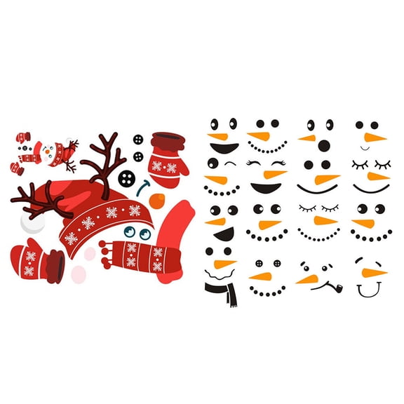 Raindrops Snowman Wall Decals Assorted Color PVC Waterproof Christmas Decorations