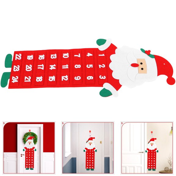 Raindrops Santa Christmas Countdown Hanging Calendar Made of Premium Fabric Multi Color