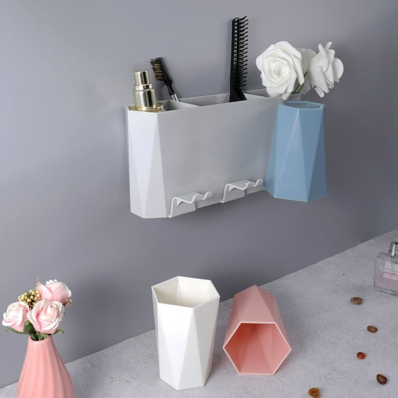 Raindrops Ounona Assorted Color Wall Mount Organizer with Removable Cups Adhesive Technology 1 Household Users