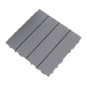 FOMIYES Grey Plastic Deck Tiles for Outdoor Patio and Backyard Garden Flooring, Easy Install, , Weather-Resistant Outdoor Solution