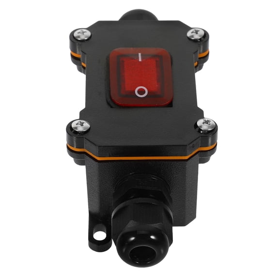 Raindrops Outdoor Inline Cord Switch Heavy Duty Rocker Button Toggle Black