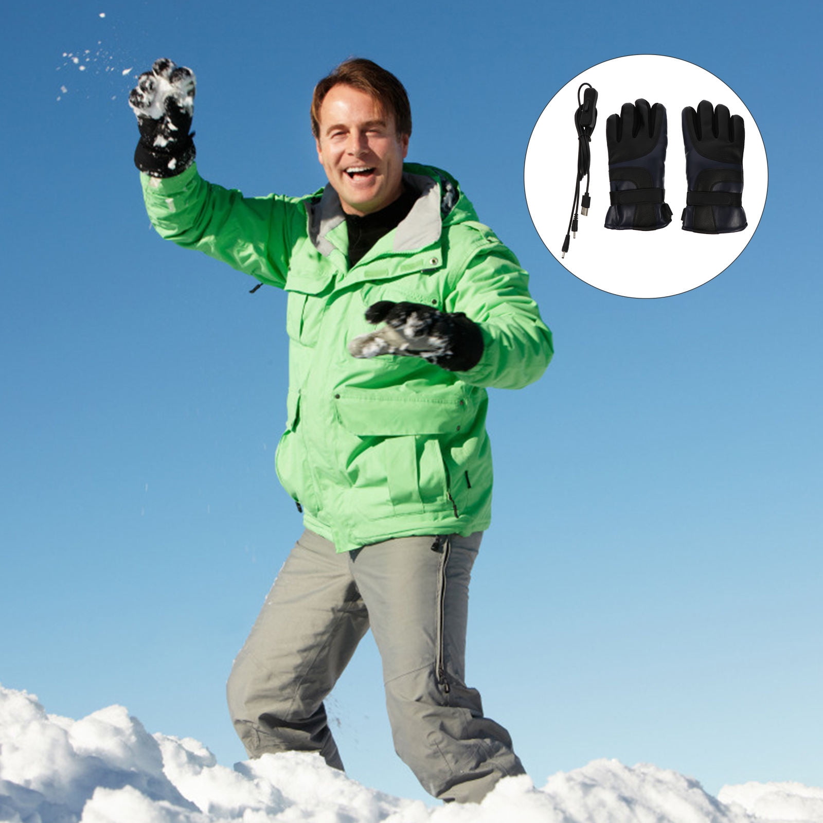 RAINDROPS Outdoor Sports Gloves Heated Gloves Warm Hands Waterproof 1 Pair Blue