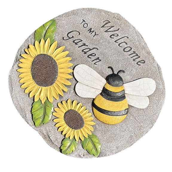 Raindrops Outdoor Round Stepping Stone Multi-Color Resin Garden Pathway Decorative Stone 1 Piece