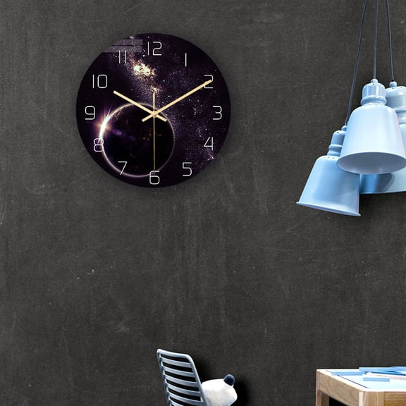 Raindrops Outer Space Hanging Clock with Unique Universe Planet Design for Home Decor Use Multi Color Acrylic 11 8 Inches