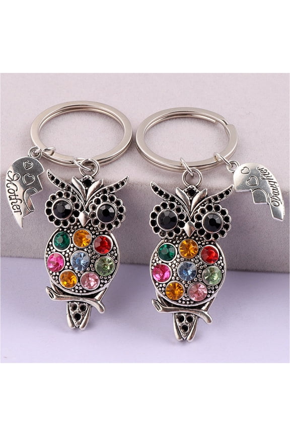 Mother Day Keychain Owl Shape 1 Pair 3.14X1.10X0.08In Modern Design
