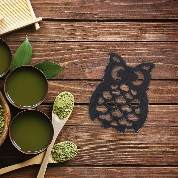 FOMIYES Decorative Cast Iron Insulated Pot Mat Owl Design Heat Resistant Trivet for Kitchen Table and Counter