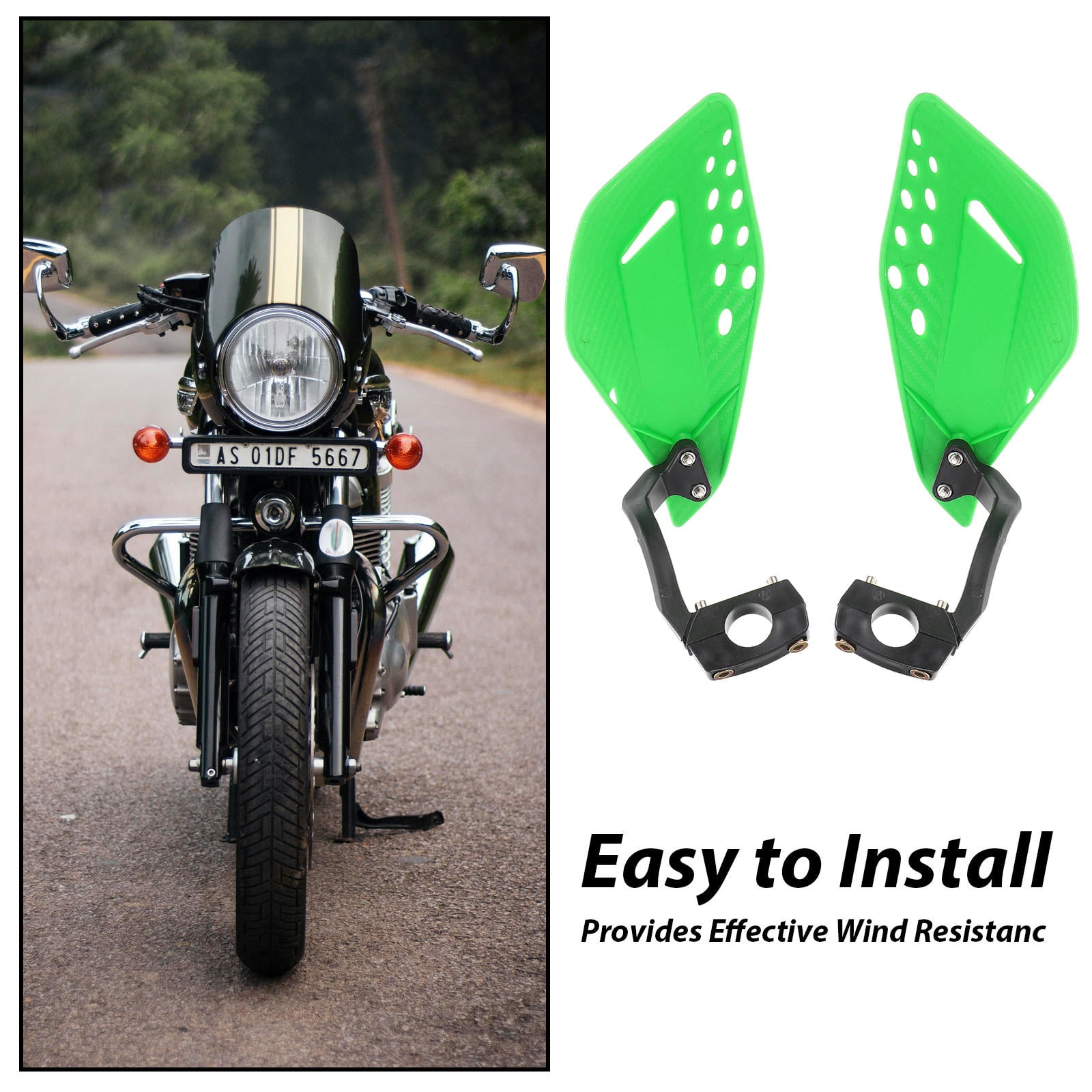 Raindrops PP 8.9X3.5X1.0in Motorcycle Handguards 1 Pair for Dirtbike ATV Hand Safety and Crash Protection