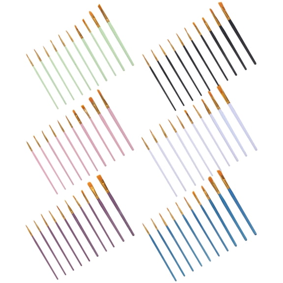 Raindrops Paint Brushes for Watercolor Painting 60Pcs Various Shapes and Sizes Nylon