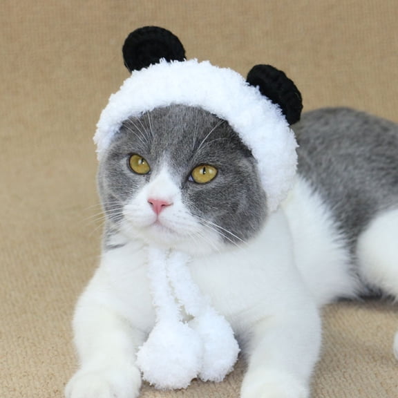 Raindrops Panda Costume For Dogs Plush Ear Protector For Pets 1Pack