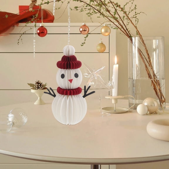 Raindrops Multi-Color Paper Honeycomb Snowman Tabletop Decoration for Christmas Party Centerpiece