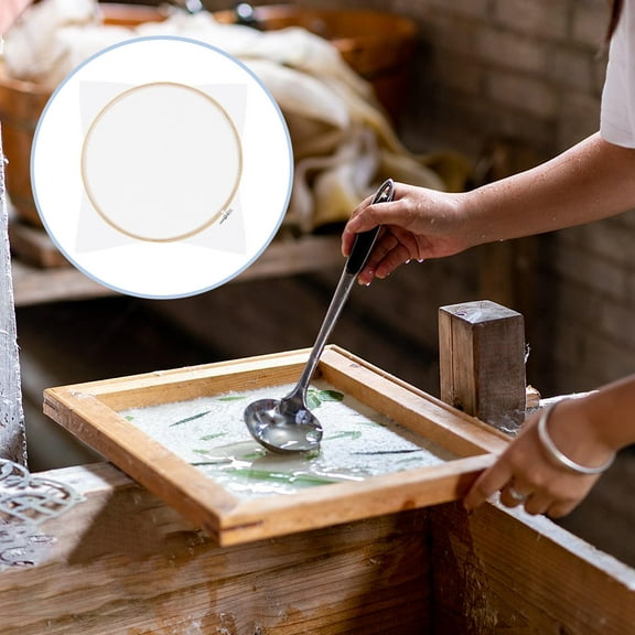 USHOBE Durable White Wood Paper Making Screen Frame for DIY Crafting and Handmade Paper Projects