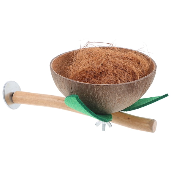 Raindrops Coconut Nest for Finch and Parrots Bird Supplies 1 Set