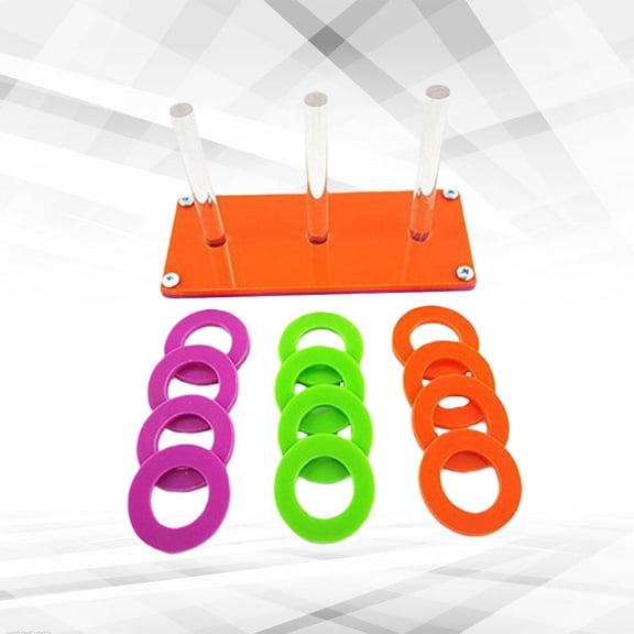 Raindrops Parrot Interactive Toy Ring Toss Toy Plastic Assorted Color for Parakeets 1 Set