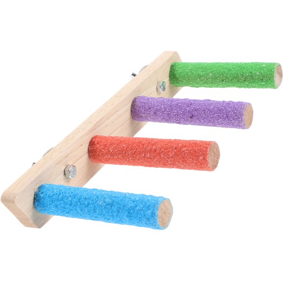 Raindrops Parrot Stand Perch Wooden Bird Ladder Assorted Color for Pet Use