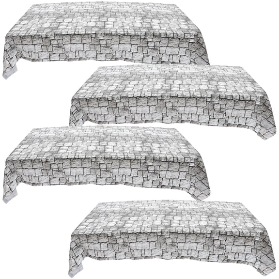 FOMIYES Multi Pe Knight Tablecloth Medieval Theme Brick Wall Pattern for Table Decoration