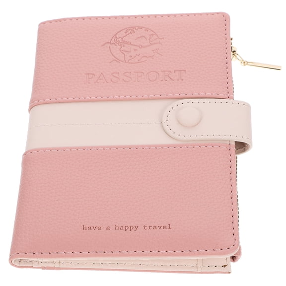 Raindrops Travel Passport Wallet Pink PU for Secure Storage and Protection