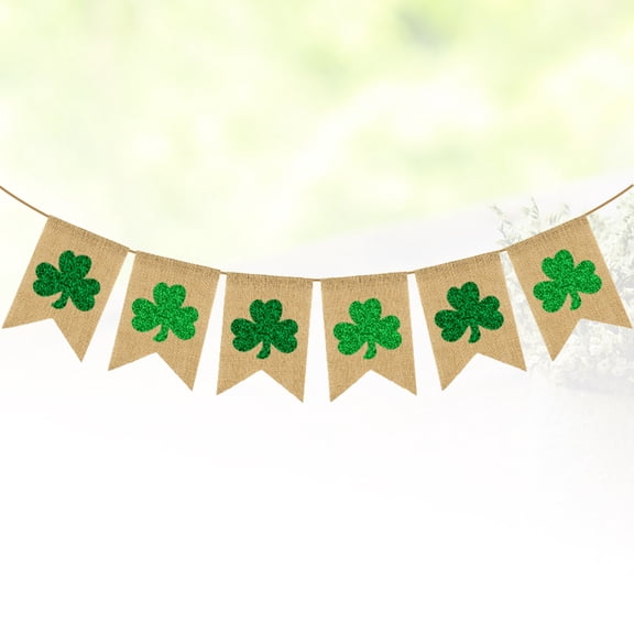 Raindrops St. Patrick's Day Banner Garland Flag for Women, Green Holiday Decor, Festive Patty's Day Party Decoration