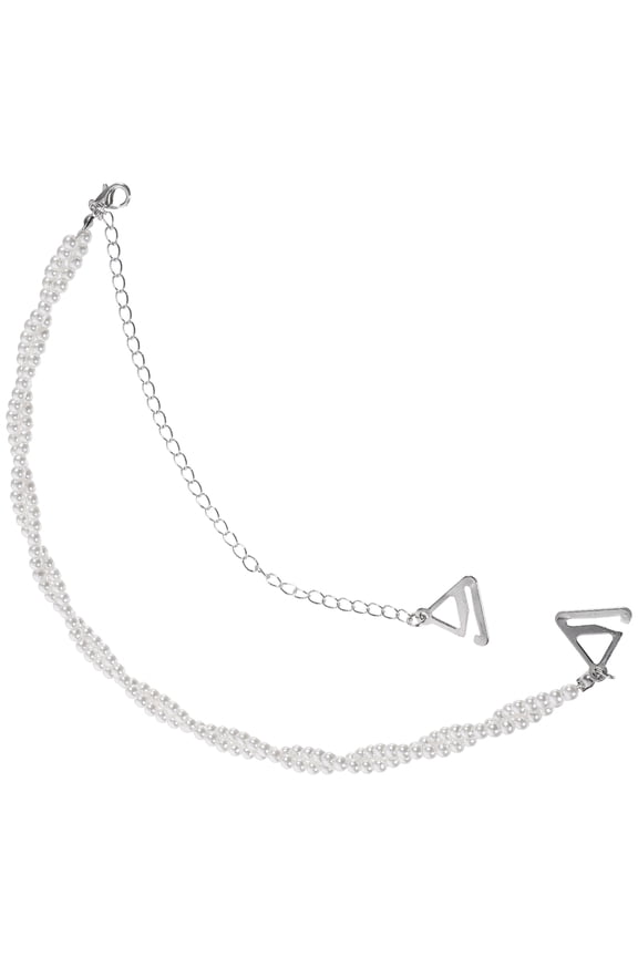 Pearl Shoulder Strap for Dress 1 Pair Adjustable Length for Women