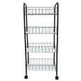 thumbnail image 1 of Raindrops Pedicure Cart Roller Storage Rack Movable Storage Shelf 36.5X27X84CM Black, 1 of 8