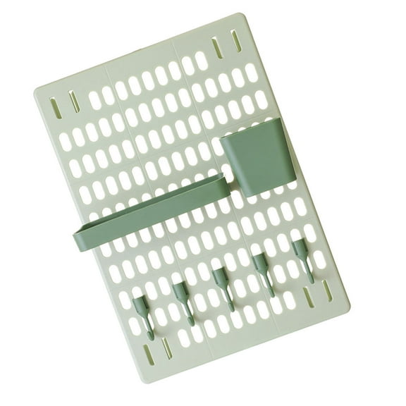Raindrops Peg Board Rack Slide Out Cabinet Kitchen Storage Food Bathroom Dish Dry Green
