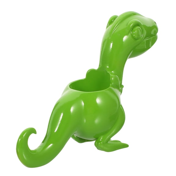 Raindrops Pen Holder Desk Cartoon Dinosaur Decor Office 16.5X10.5X5CM Green