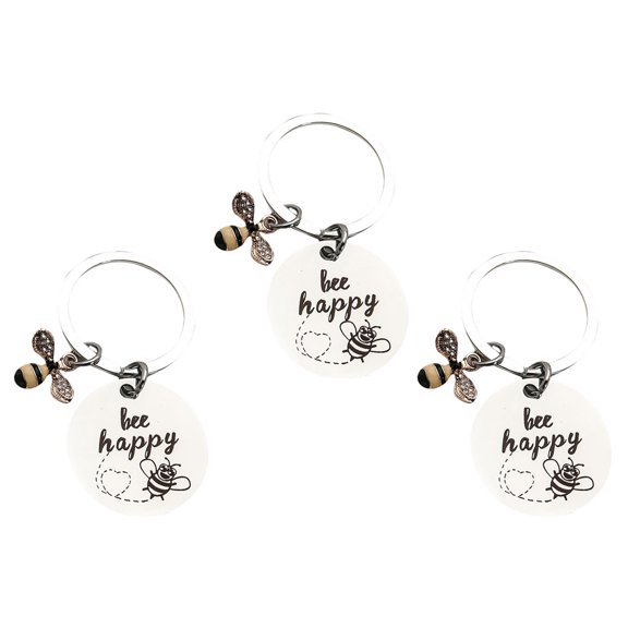 Raindrops Pendant Keychain for Men Women 3Pcs Decorative Cartoon Bee Pendant Avoid Key Loss Travel