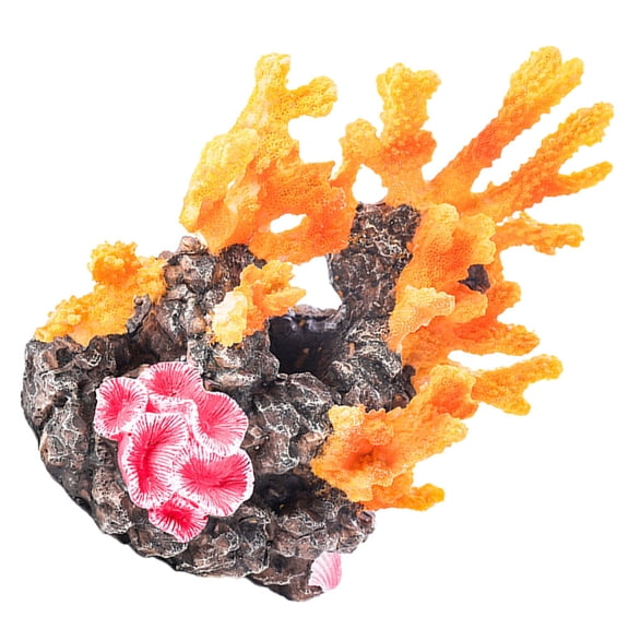 Raindrops Yellow Resin Coral Reef Decor for Freshwater and Saltwater Fish Tanks