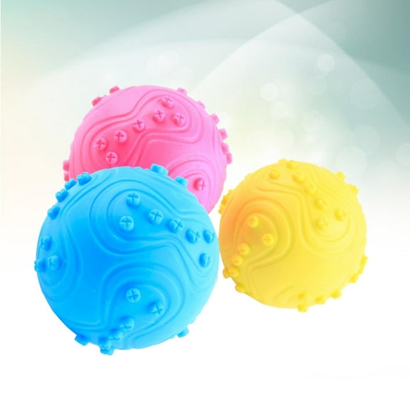 Raindrops Pet Training Toy Pet Ball Toy Yellow Squeaky Interactive Play 1Pcs