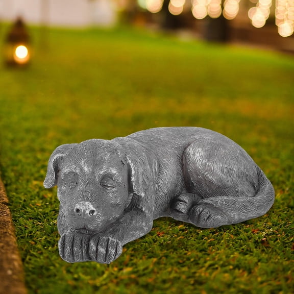 Raindrops Pet Tribute Statue Grey Resin Monument Ornaments 1Pack for Yard Decoration