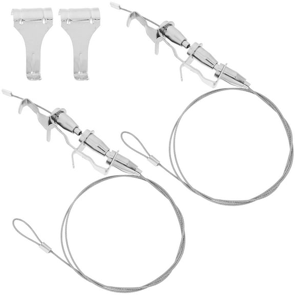 Raindrops 2Pcs Heavy Duty Picture Wire Hanging Kit Steel Silver Stable and Reliable for Artwork